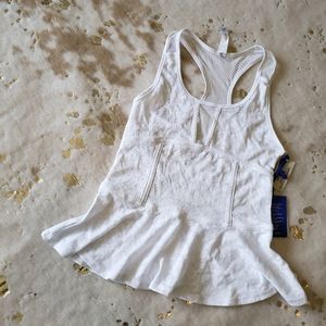 American Eagle/AEO S White Athletic Peplum Tank